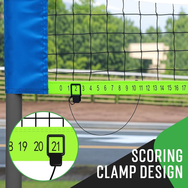 Olybeaka Outdoor Baminton Net Set for Backyard, Beach, Family Games with 20 * 3ft Anti-sag Net, 4 Aluminum Badminton Rackets, 3 Shuttlecocks, Carring Bag - Easy Set Up & Portable - Image 4